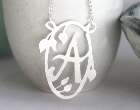 decorated initial necklace