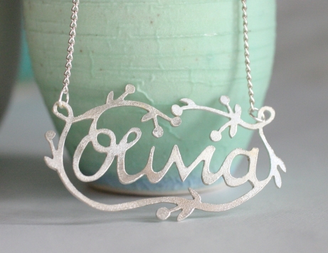 decorated name necklace