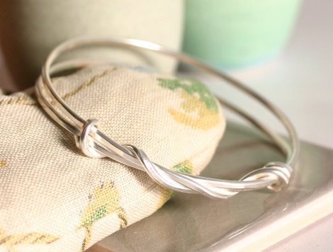 double knot silver bangle