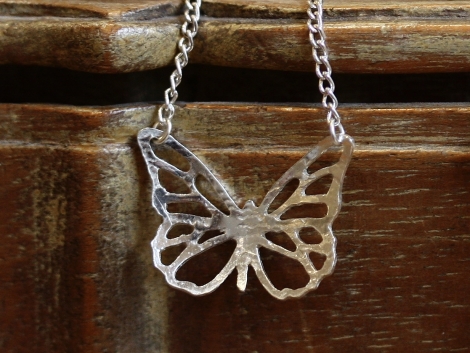silver butterfly necklace (small)